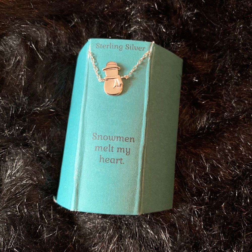 Sterling Snowman ⛄️ necklace!